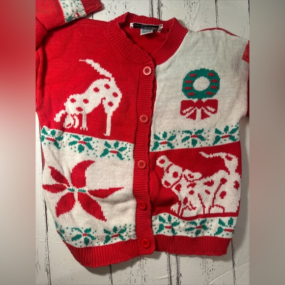 Girls Christmas sweater Plum Ave USA made 1995 EUC - Picture 4 of 12